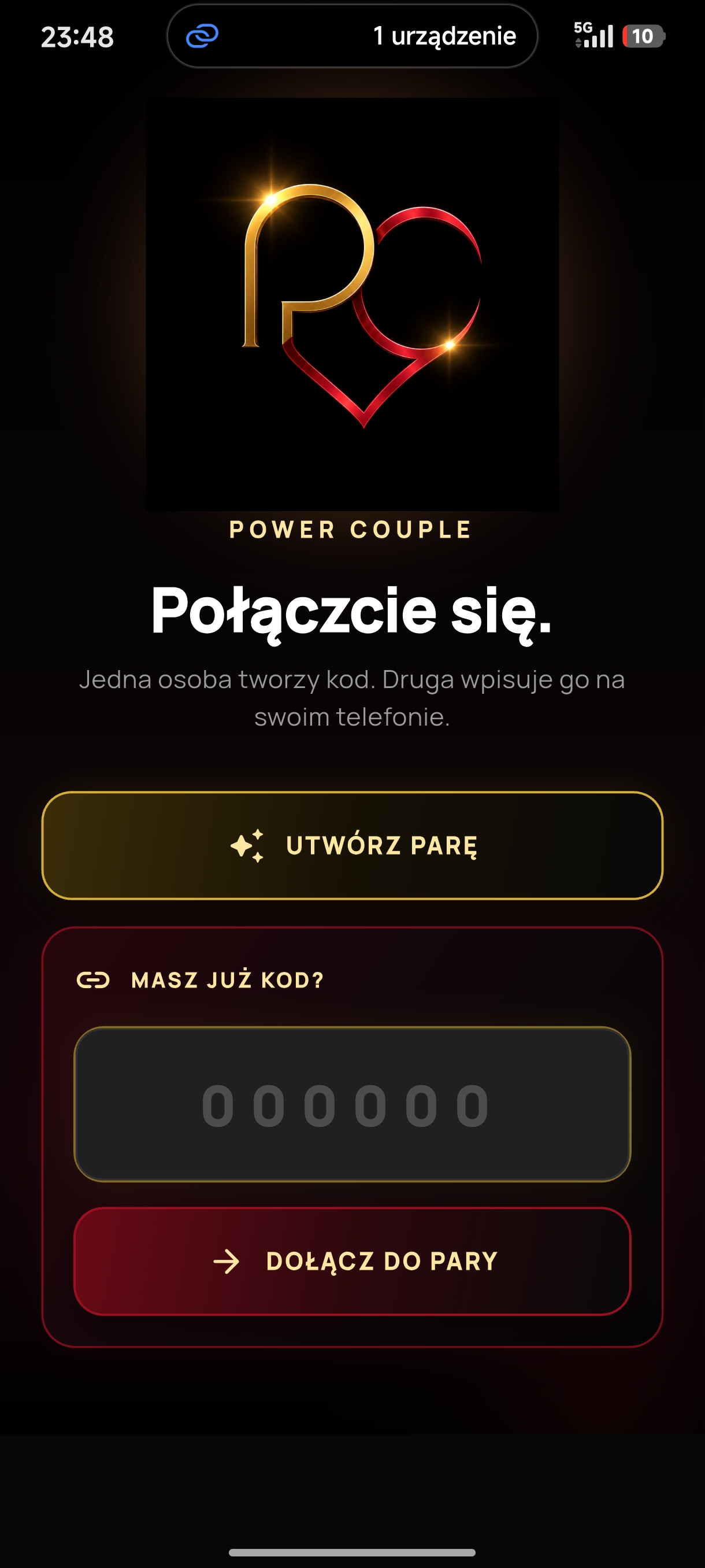 Łączenie pary kodem